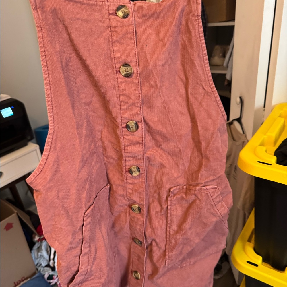 American Eagle Outfitters Pink Button-Down Dress